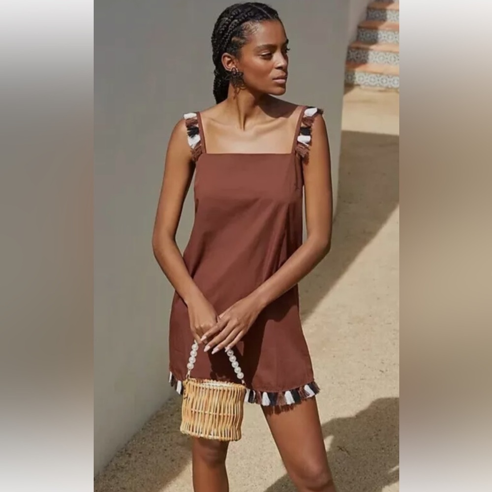 Anthropologie Hartley mini dress with tassels